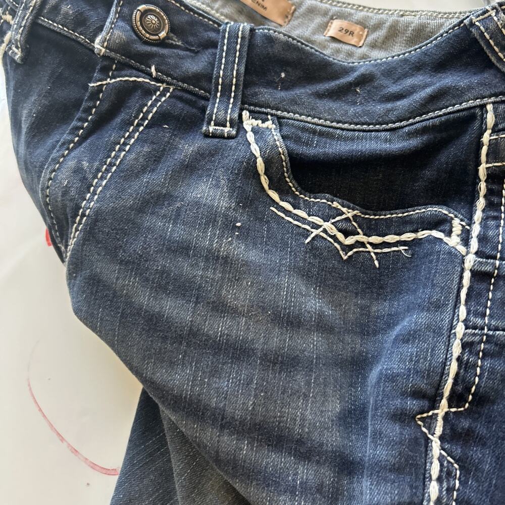 Ariat R.E.A.L. Mid Rise Stretch Entwined Boot Cut Denim Jean Marine NWOT 29R - Picture 14 of 16